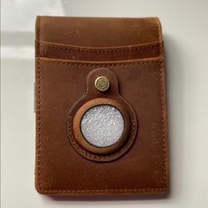 Wallet for Men with Airtag Holder, Genuine Leather Credit Card Wallet